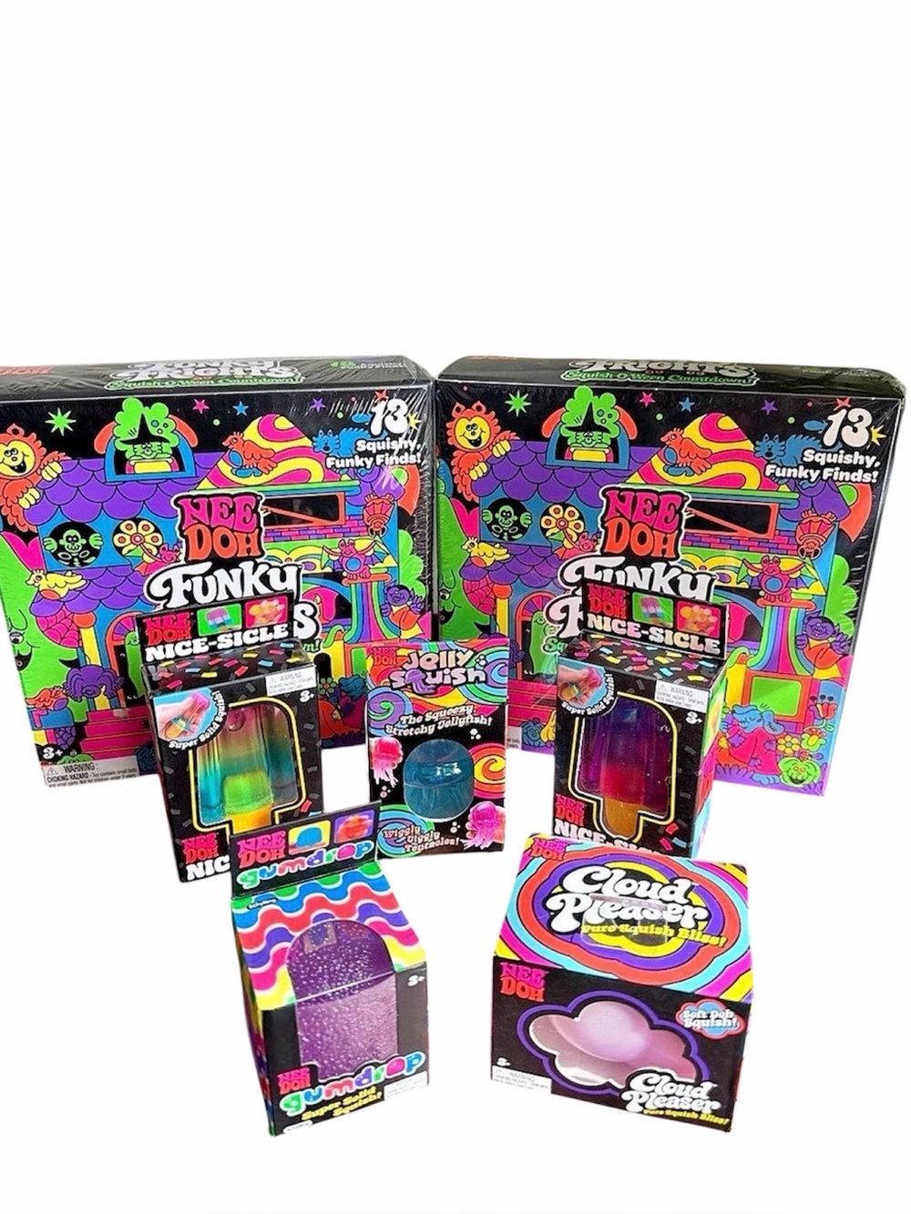 NEE DOH Funky Frights Nice-Sicle Jelly Squish Gum Drop Cloud Pleaser